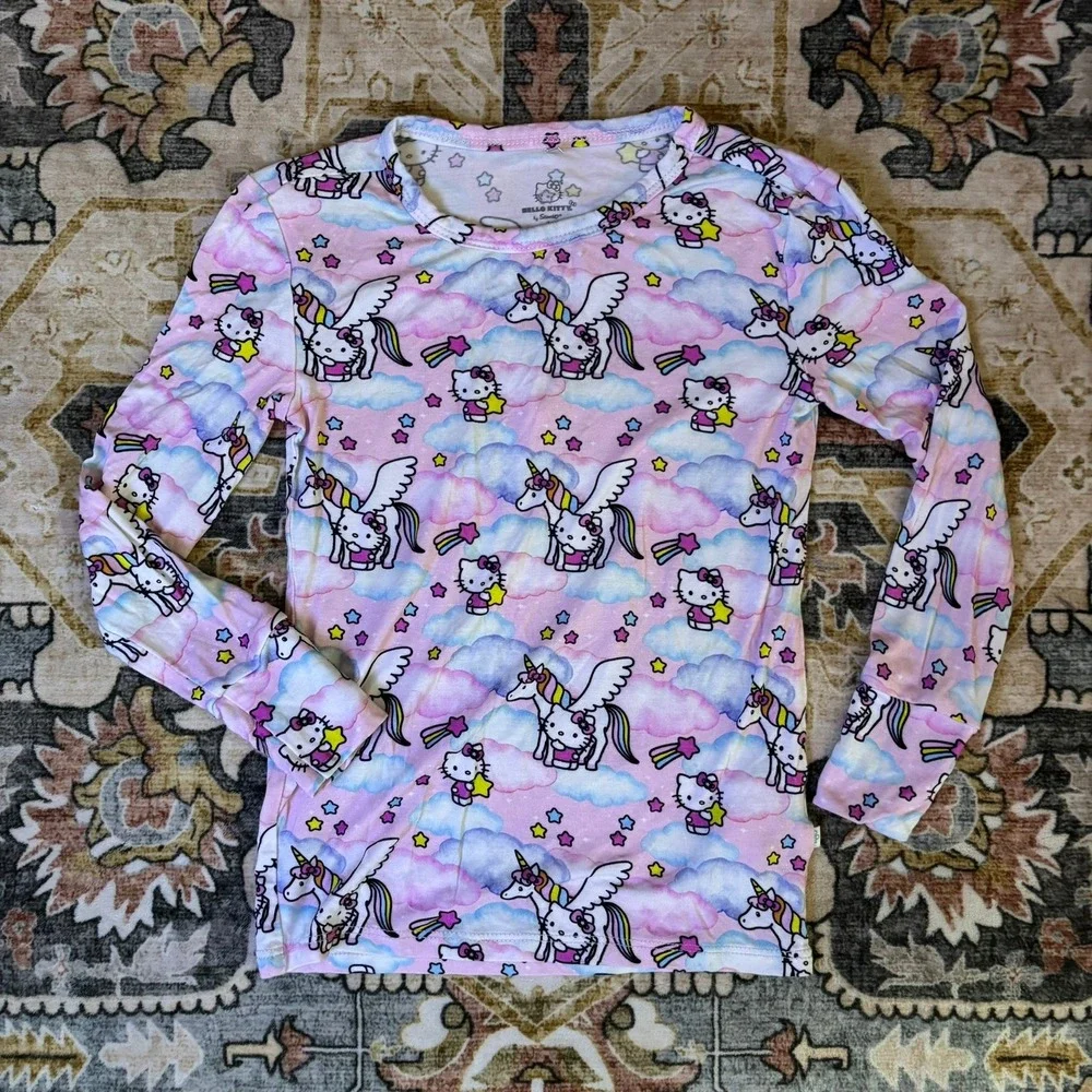 Posh Peanut Hello Kitty Unicorn Bamboo Long Sleeve Pajama Top Pink 5T 6T Toddler